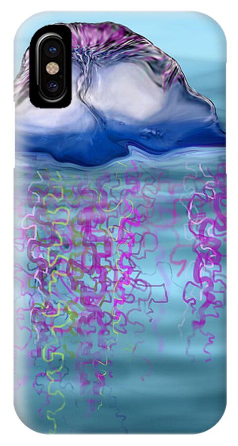 Jellyfish iPhone X Case featuring the greeting card Jellyfish by Kevin Middleton