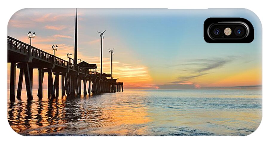 Obx Sunrise iPhone X Case featuring the photograph Jennette's Pier Aug. 16 by Barbara Ann Bell