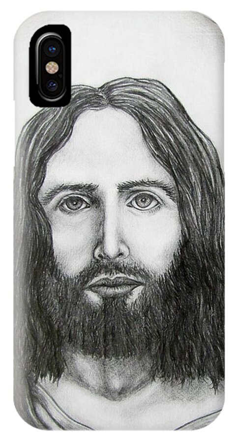 Michael iPhone X Case featuring the drawing Jesus Christ by Michael TMAD Finney
