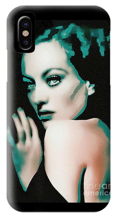 Joan Crawford iPhone X Case featuring the painting Joan crawford - Pop Art by Ian Gledhill