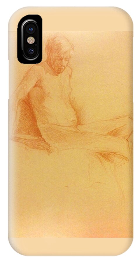 Figure iPhone X Case featuring the painting Joe #1 by James Andrews