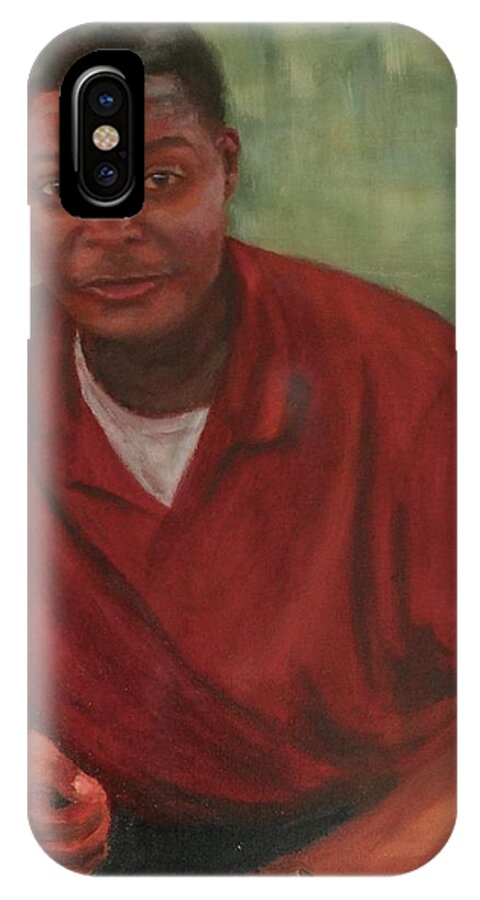 African American Male iPhone X Case featuring the painting Joey by Carol Berning