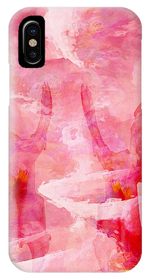 Pink Red Digital iPhone X Case featuring the digital art Joy by Linda Murphy