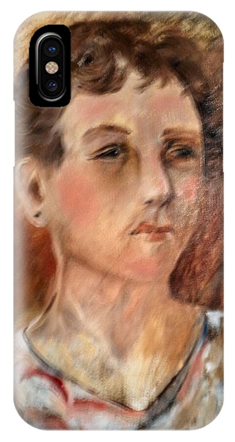 People iPhone X Case featuring the painting Judy by Arlen Avernian - Thorensen