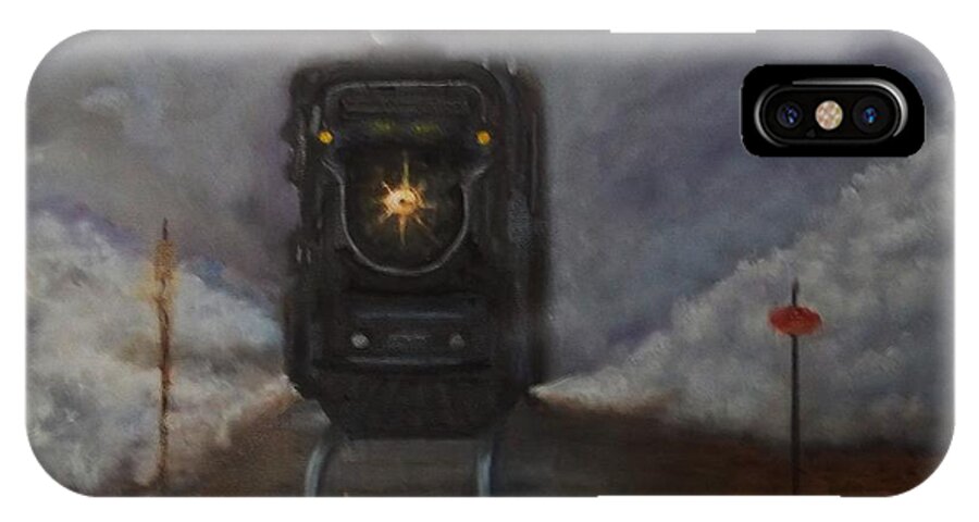 Locomotive iPhone X Case featuring the painting Junction by Stephen King