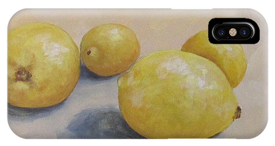 Lemon iPhone X Case featuring the painting June Lemons by Torrie Smiley