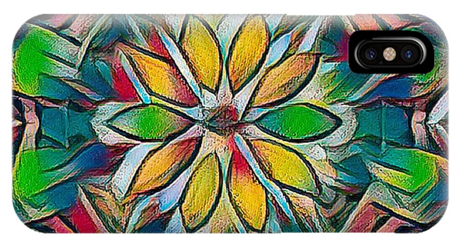 Kaleidoscope iPhone X Case featuring the photograph Kaleidoscope in Stained Glass by Scott Carlton