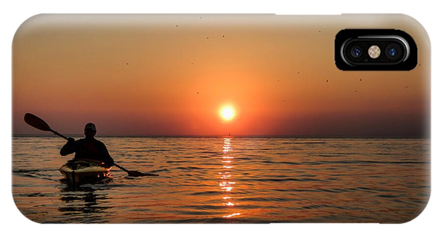 Sunset iPhone X Case featuring the photograph Kayak at Sunset by Terry Ann Morris