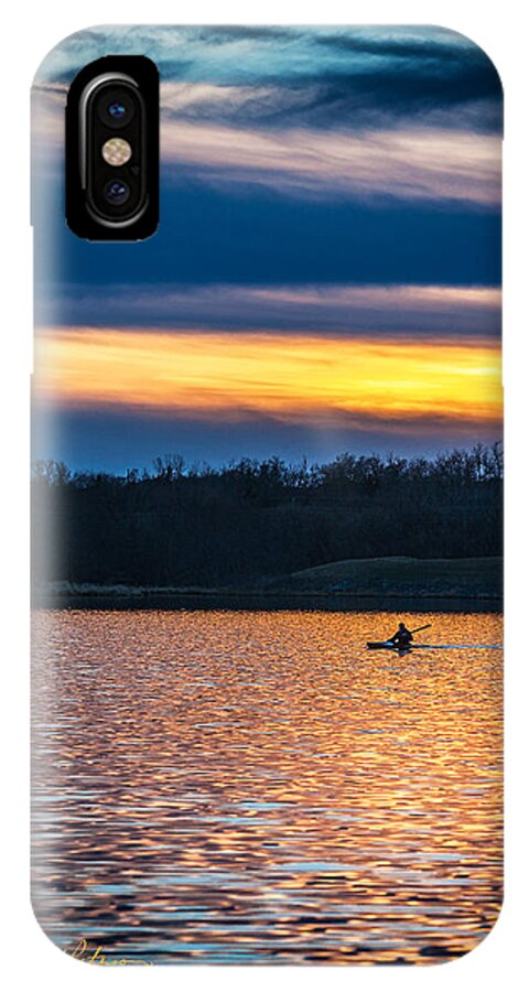Sun Set iPhone X Case featuring the photograph Kayak Sunset by Ed Peterson