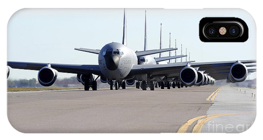 Kc-135 Stratotanker iPhone X Case featuring the photograph Kc-135 Stratotankers In Lephant Walk by Stocktrek Images