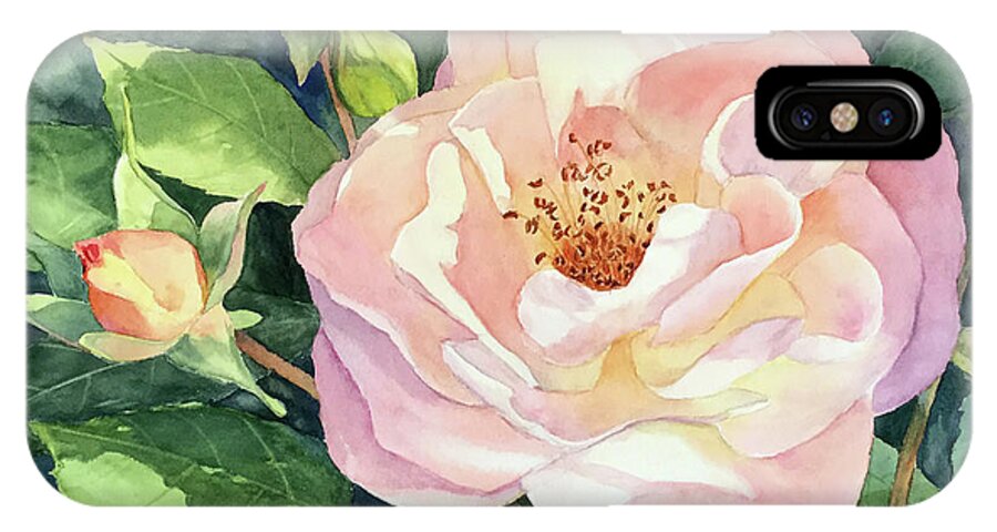 Knockout Roses iPhone X Case featuring the painting Knockout Rose and Buds by Vikki Bouffard