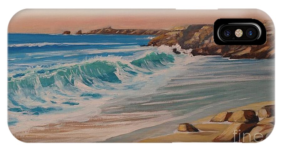 Atlantic Ocean iPhone X Case featuring the painting La pointe du Raz, Bretagne, France by Jean Pierre Bergoeing