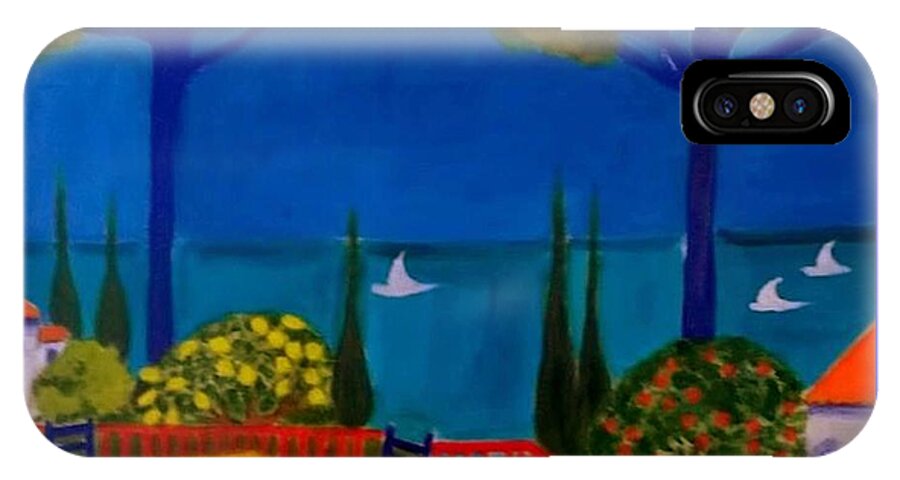 Provence iPhone X Case featuring the painting La Terasse en St Tropez by Rusty Gladdish
