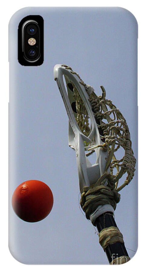 Sports iPhone X Case featuring the photograph Lacrosse Stick and Ball by Kristy Jeppson