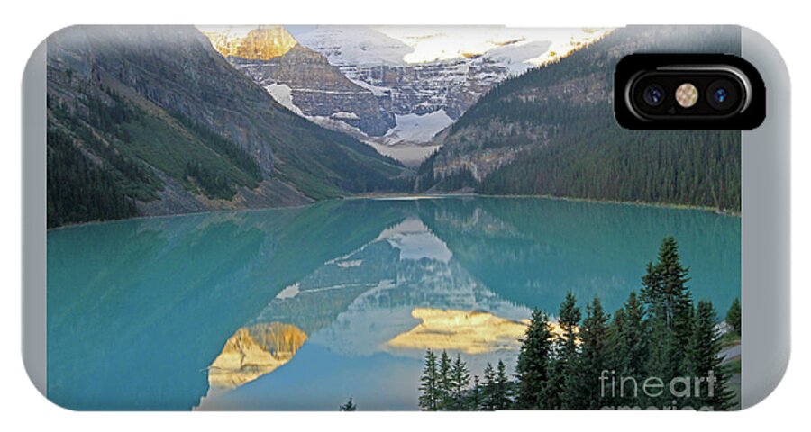  Sunrise iPhone X Case featuring the photograph Lake Louise Sunrise by Paula Guttilla