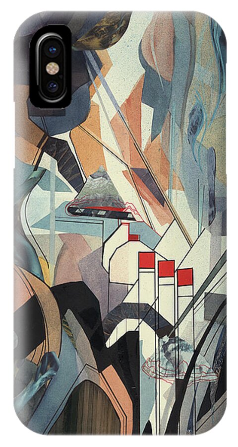 Abstract iPhone X Case featuring the painting Lake Mead by Johanna Axelrod
