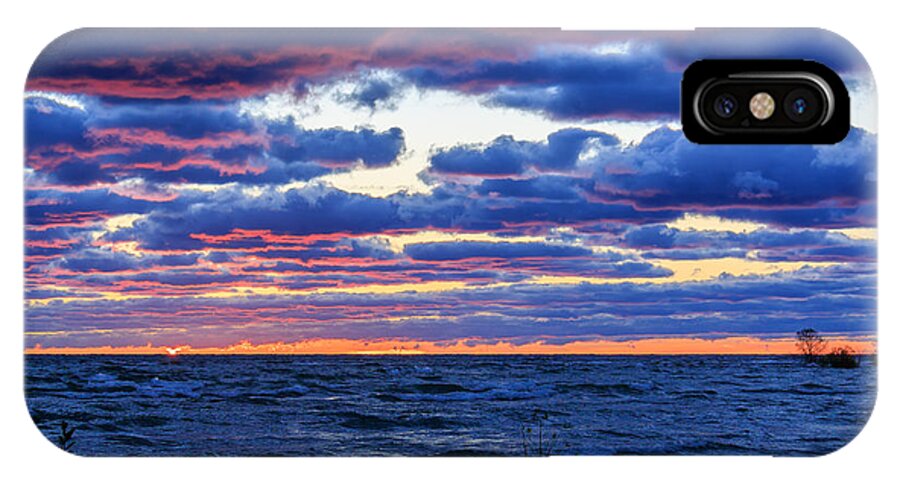 Door County iPhone X Case featuring the photograph Lake Michigan Windy Sunrise by Joni Eskridge