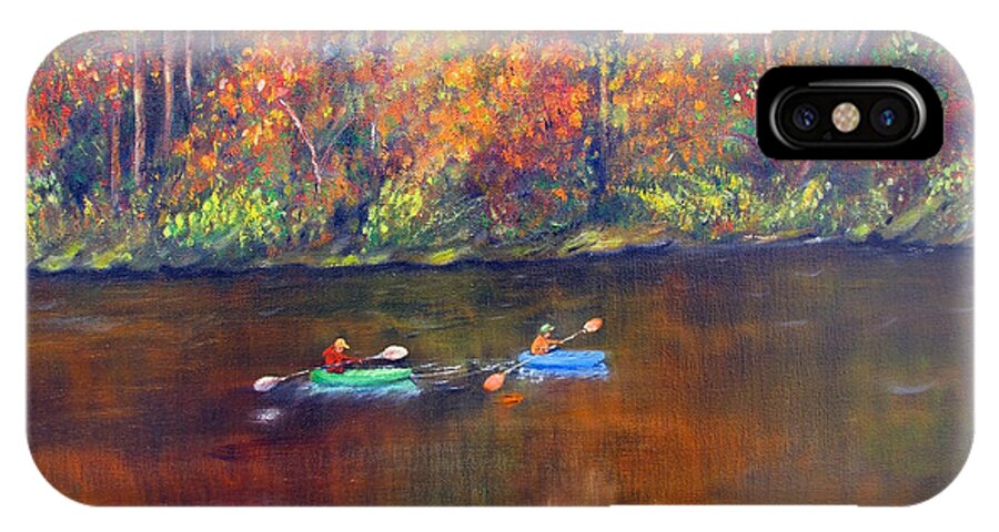 Lake Nockamixon iPhone X Case featuring the painting Lake Nockamixon Autumn by Loretta Luglio