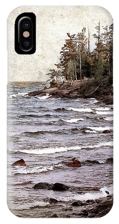 Lake iPhone X Case featuring the photograph Lake Superior Waves by Phil Perkins