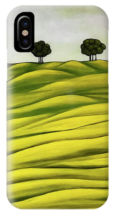 Goolge Images iPhone X Case featuring the painting Land of Breather by Fei A