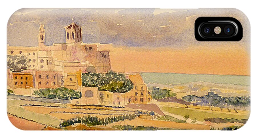 Malta iPhone X Case featuring the painting landscape Rabat by Godwin Cassar