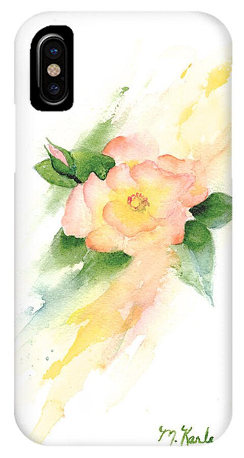 Flower iPhone X Case featuring the painting Last Rose of Summer by Marsha Karle