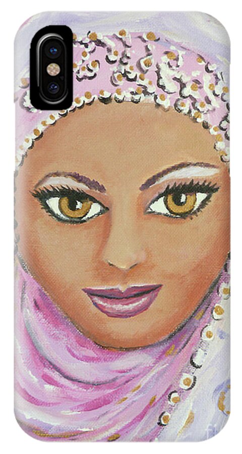 Exotic iPhone X Case featuring the painting Israeli Beauty by Audrey Peaty