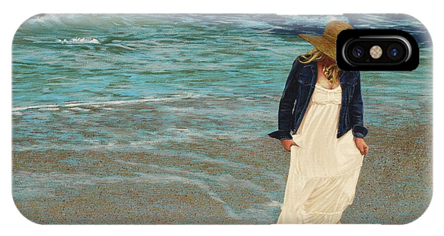 Beach iPhone X Case featuring the painting Leaving the Beach by Glenn Pollard