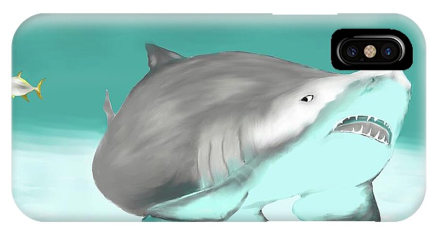 Under The Sea iPhone X Case featuring the digital art Lemon Shark by Terry Frederick