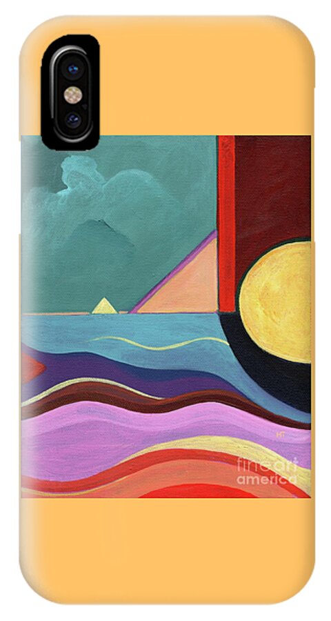Abstract iPhone X Case featuring the painting Let It Shine by Helena Tiainen