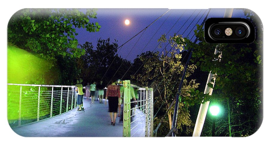 Liberty Bridge iPhone X Case featuring the photograph Liberty Bridge at night Greenville South Carolina by Flavia Westerwelle