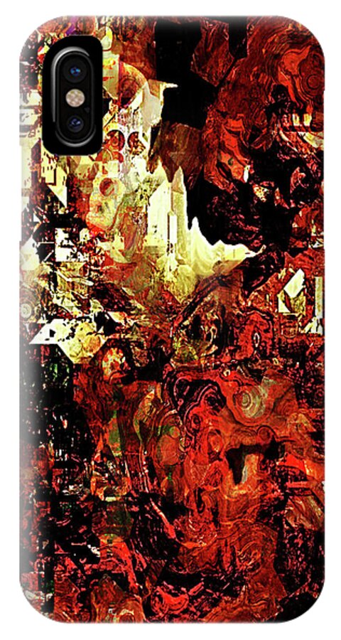 Red iPhone X Case featuring the digital art Life on Mars by Judi Lynn