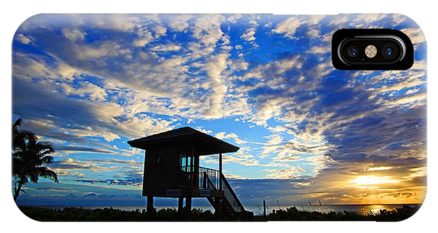 Sunrise iPhone X Case featuring the photograph Lifeguard Station Sunrise by Lawrence S Richardson Jr