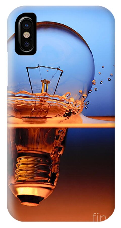 Alternative iPhone X Case featuring the photograph Light Bulb And Splash Water by Setsiri Silapasuwanchai