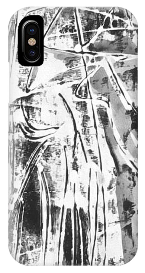 Large Scale Mono Print 2017 iPhone X Case featuring the painting Light by Carol Rashawnna Williams