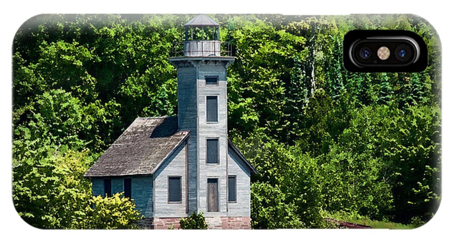 Lighthouse iPhone X Case featuring the photograph Lighthouse Munising Bay by David Arment