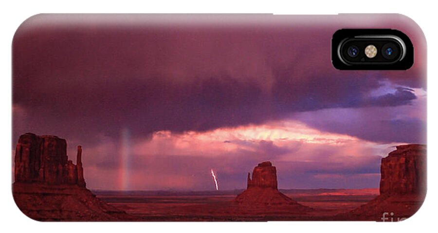 Lightning iPhone X Case featuring the photograph Lightning and Rainbow by Mark Jackson