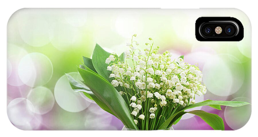 Valley iPhone X Case featuring the photograph Lilly of Valley Posy in Glass by Anastasy Yarmolovich