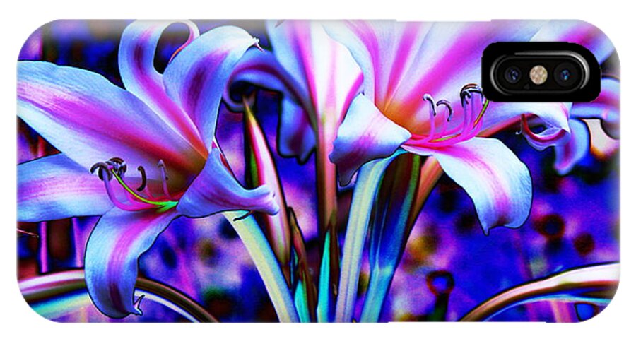 Floral iPhone X Case featuring the photograph Lily Glow Abstract by M Diane Bonaparte