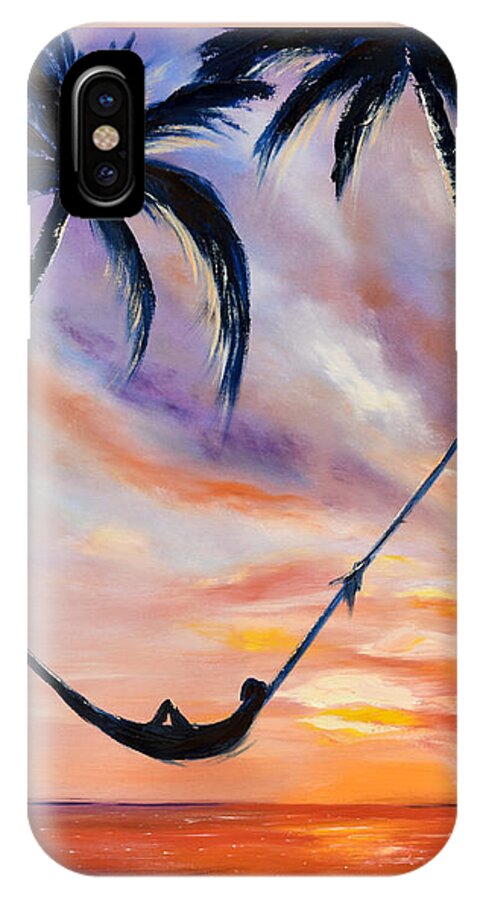 Sunset iPhone X Case featuring the painting Living the Dream by Gina De Gorna