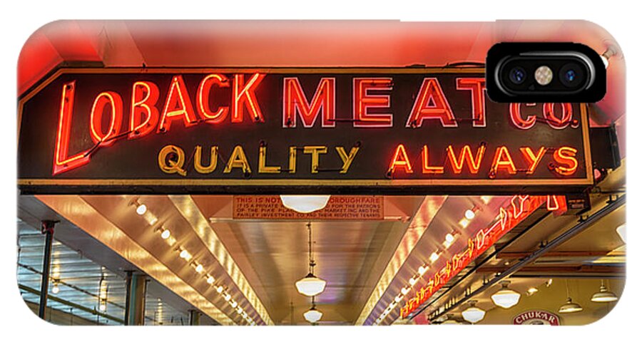 Loback Meat Co iPhone X Case featuring the photograph Loback Meat Co Neon by Stephen Stookey