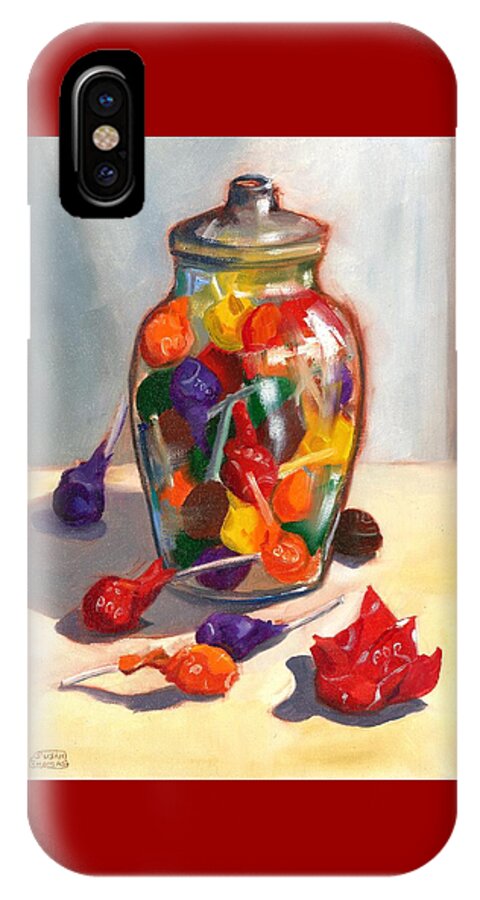 Candy iPhone X Case featuring the painting Lollipops by Susan Thomas