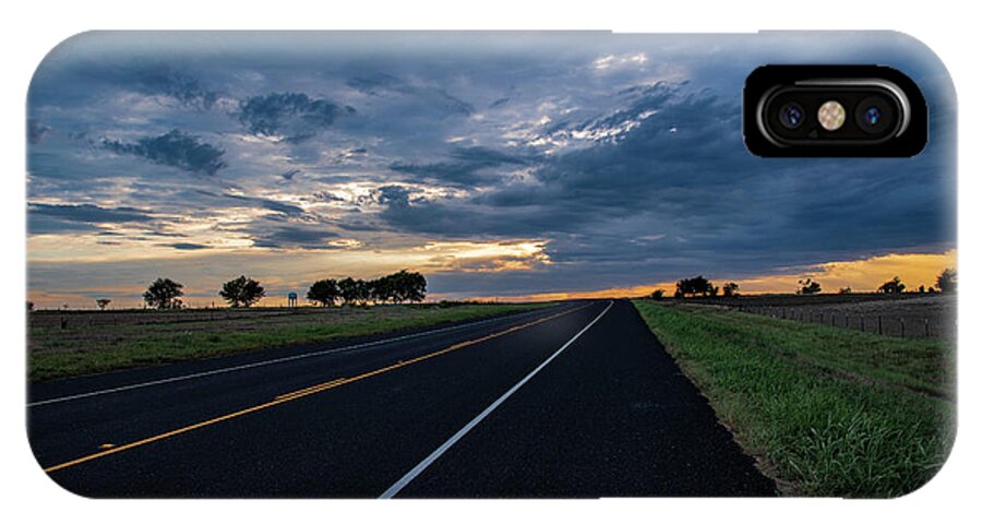 Highway iPhone X Case featuring the photograph Lone Highway At Sunset by G Lamar Yancy