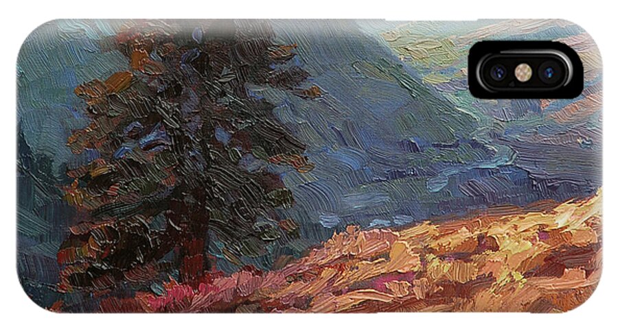 Landscape iPhone X Case featuring the painting Lone Pine by Steve Henderson