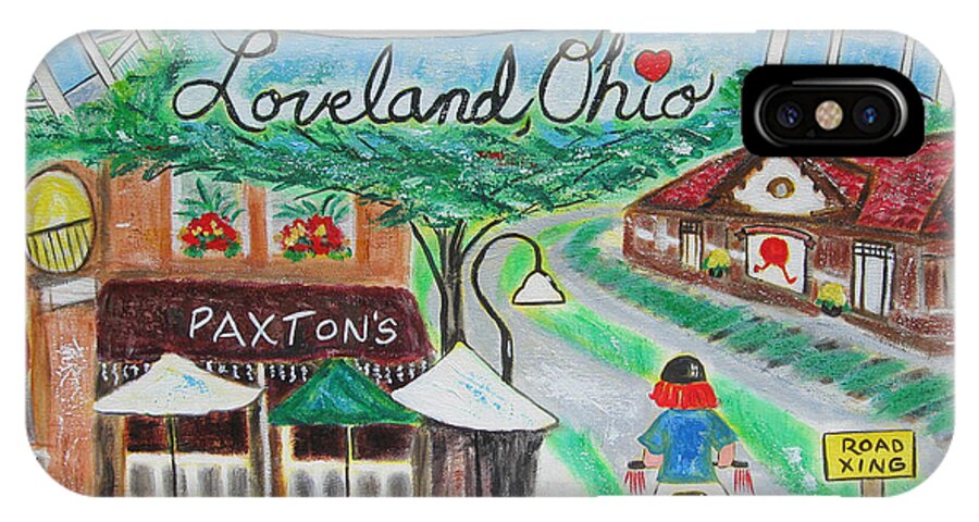 Bike Trails iPhone X Case featuring the painting Loveland Ohio by Diane Pape
