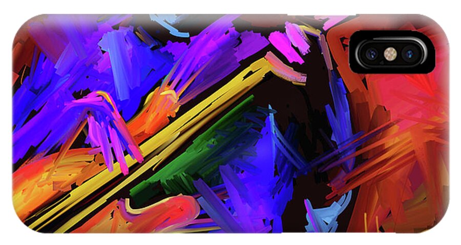 Guitar iPhone X Case featuring the painting Low Rider by DC Langer