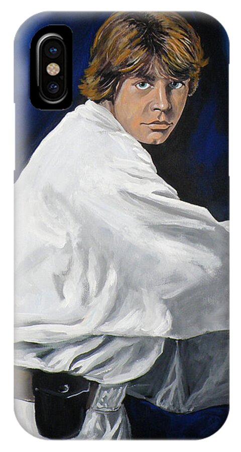 Luke Skywalker iPhone X Case featuring the painting Luke Skywalker by Tom Carlton