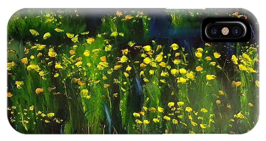 Yellow Flowers iPhone X Case featuring the painting Lumonious Buds   17 by Cheryl Nancy Ann Gordon