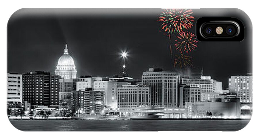 Capitol iPhone X Case featuring the photograph Madison - Wisconsin - New Years Eve Fireworks 3 by Steven Ralser
