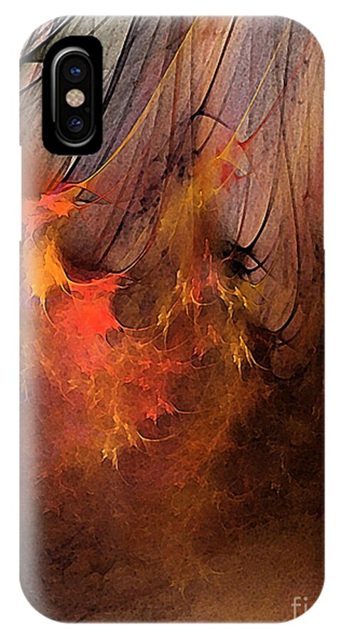 Abstract iPhone X Case featuring the digital art Magic by Karin Kuhlmann